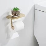 G30703-3 бумагоутримувач з полицею 200х113х81мм (сатин золотий) {20/1}