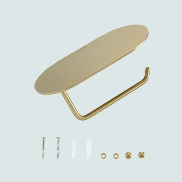 G30703-3 бумагоутримувач з полицею 200х113х81мм (сатин золотий) {20/1}