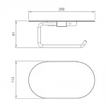 G30703-3 бумагоутримувач з полицею 200х113х81мм (сатин золотий) {20/1}