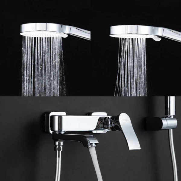 Смеситель для ванны FRAP F3275 однорычажный с поворотным изливом-переключателем хромированный латунный корпус Ø35