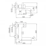 Смеситель для ванны FRAP F3275 однорычажный с поворотным изливом-переключателем хромированный латунный корпус Ø35