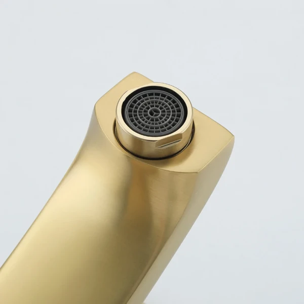 F1076-3 умивальник низ. одноваж. литий вилив лат.корпус гайка Ø35 (сатин золотий) {10/1}