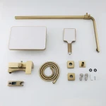 Душевая система F2476-3 с 3 функциями, поворотным изливом-переключателем, латунным корпусом, сатин золотой, Ø35