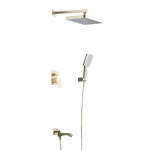 Душевая система FRAP F7176-3 встроенная 3-х функциональная однорычажная с изливом-переключателем золотой сатин Ø35
