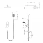Душевая система FRAP F7176-3 встроенная 3-х функциональная однорычажная с изливом-переключателем золотой сатин Ø35