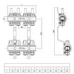 Колектор для теплої підлоги ITAL латунний нікельований 1