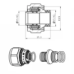 З'єднання Евроконус ITAL 20*2.0 x 3/4