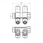 Колектор для теплої підлоги ITAL 2 виходи 3/4