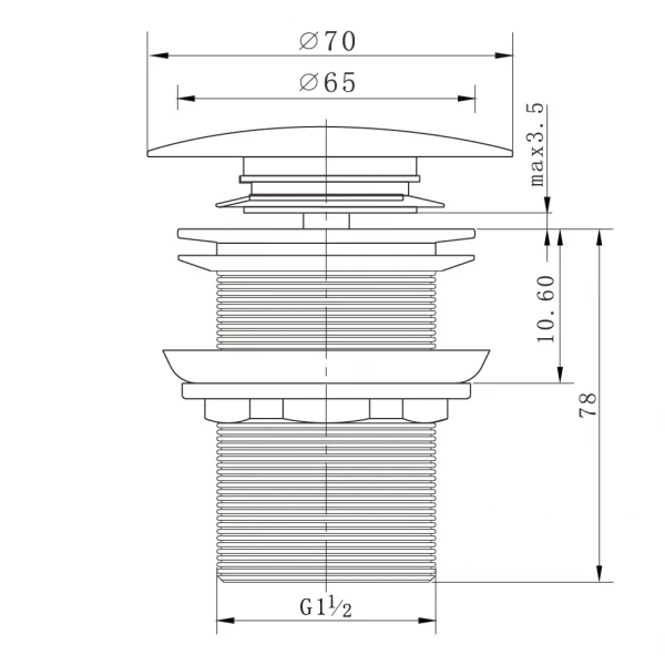 ITF 1057 донний клапан автомат 1 1/2