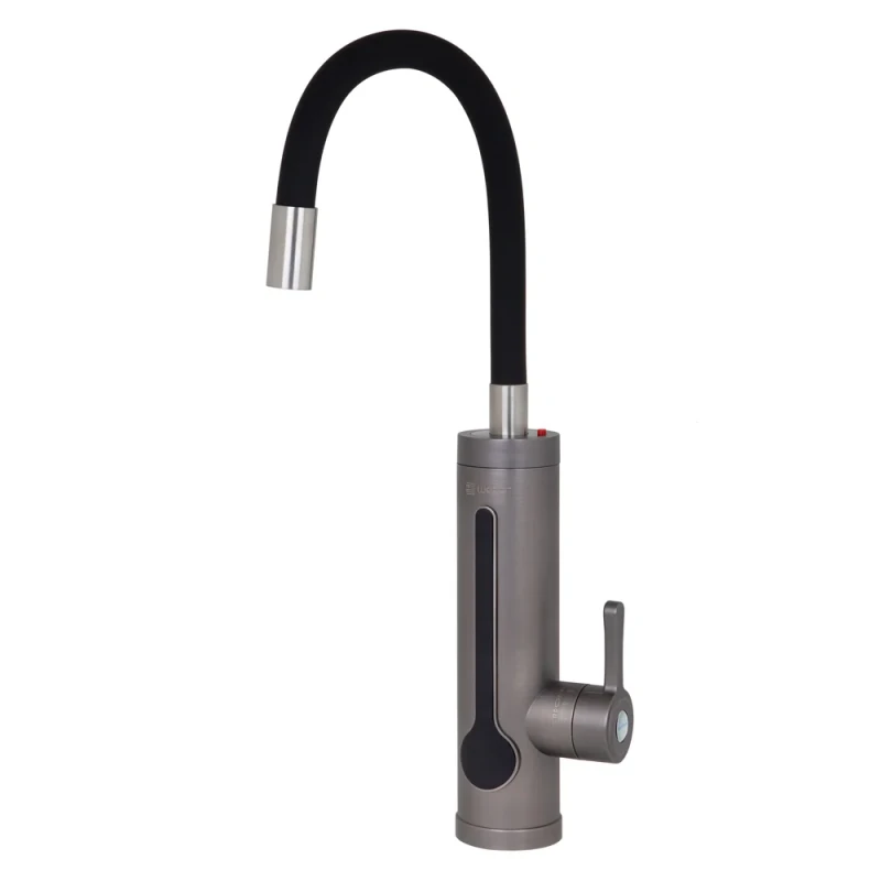 Проточный водонагреватель WEZER SDR-G8TR-Grey 3.3 кВт с датчиком температуры, многоразовым термопредохранителем и гибким изливом