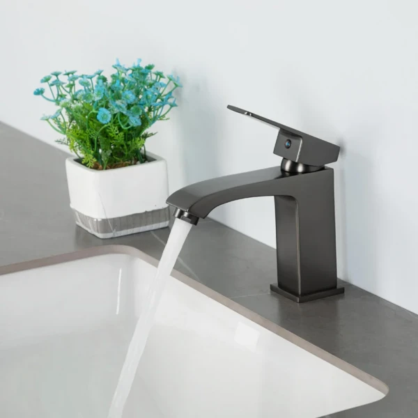 Смеситель для умывальника FRAP F1076-9 однорычажный с литым изливом латунный корпус крепление гайкой Ø35