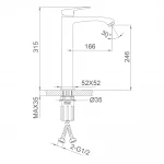Смеситель для умывальника FRAP F1076-29 однорычажный с литым изливом латунный корпус крепление гайкой Ø35