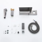 F2076-9 душ гігієнiчний лат. корпус з поличкою та папероутримувачем Ø25 (гангрей) {10/1}