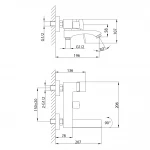 F3276-9 ванна одноваж. кор. литий вилив лат. корпус Ø30 (гангрей) {8/1}