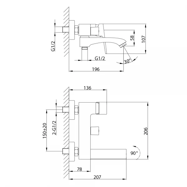 F3276-9 ванна одноваж. кор. литий вилив лат. корпус Ø30 (гангрей) {8/1}