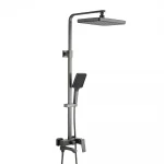 Душевая система FRAP F2476-9 с 3 режимами, поворотным изливом и латунным корпусом, диаметр картриджа Ø35 мм (гангрей)