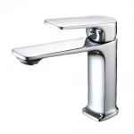 Смеситель для умывальника FRAP F1086 однорычажный с литым изливом крепление гайкой, корпус латунь, хром, Ø35