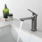 F1086-9 умивальник одноваж. литий вилив лат. корпус гайка Ø35 (гангрей) {10/1}