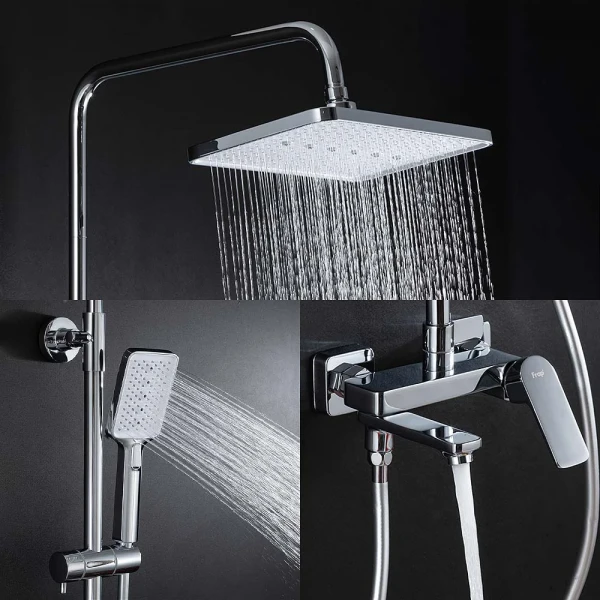 Душевая система FRAP F2486 с 3 функциями с поворотным изливом, латунный корпус, хром, диаметр 30 мм