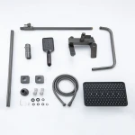 Душевая система FRAP F2486-9 3-х функциональная с поворотным изливом латунный корпус Ø30 (гангрей)