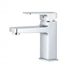 Змішувач для умивальника FRAP F1090 одноважільний з литим виливом кріплення гайкою латунний корпус хром Ø35