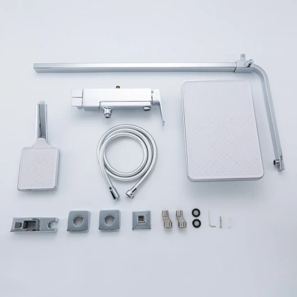 Душевая система FRAP F2490 с поворотным изливом 3-х функциональная хромированная с латунным корпусом Ø30