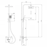 Душевая система FRAP F2490 с поворотным изливом 3-х функциональная хромированная с латунным корпусом Ø30