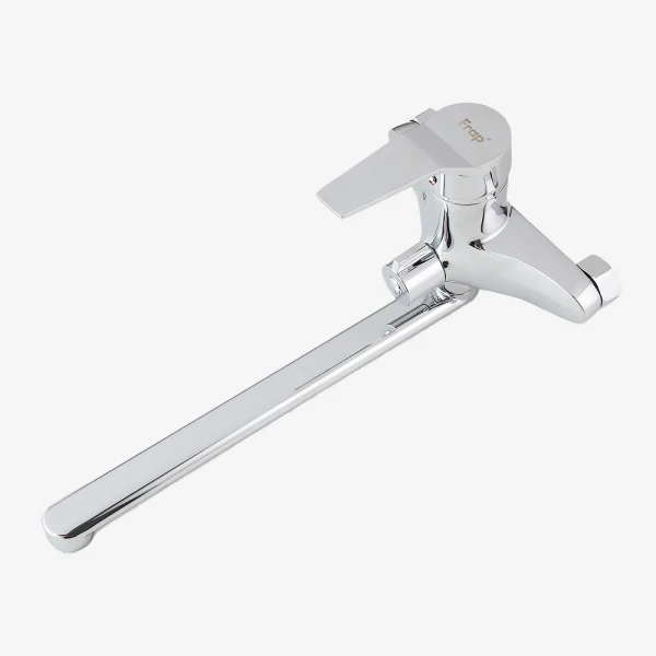 Смеситель для ванны FRAP F22063 однорычажный с длинным плоским изливом хромированный латунный корпус Ø40