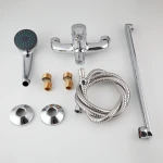 Смеситель для ванны FRAP F2213 однорычажный с длинным плоским изливом хромированный латунный корпус Ø35