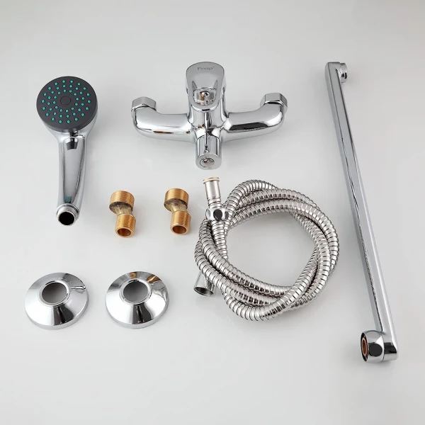 Смеситель для ванны FRAP F2213 однорычажный с длинным плоским изливом хромированный латунный корпус Ø35