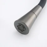 F4462-9 кухня одноваж. силікон.2-режими  вилив лат. корп. гайка Ø35 (гангрей/чорний) {10/1}