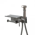 F2075-19 душ гігієнiчний лат. корпус з поличкою та папероутримувачем Ø25 (гангрей) {10/1}