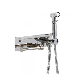 F2075 душ гігієнiчний лат. корпус з поличкою та папероутримувачем Ø25 (хром) {10/1}