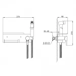 F2075 душ гігієнiчний лат. корпус з поличкою та папероутримувачем Ø25 (хром) {10/1}