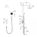 Душевая система FRAP F7175-19 однорычажная латунная 3-х функциональная с диаметром картриджа 35 мм