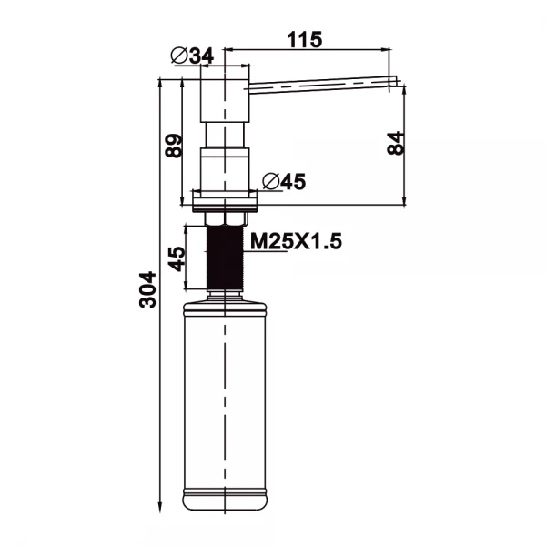 Дозатор рідкого мила GAPPO G402-3 вбудований 300 мл латунь/пластик сатин золотий