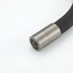 Смеситель для кухни GAPPO G4398-39 однорычажный с высоким силиконовым изливом крепление гайкой Ø35 черный/серый