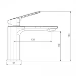 Смеситель для умывальника GAPPO G1028-9 однорычажный с литым изливом крепление гайкой Ø35 серый Gungrey