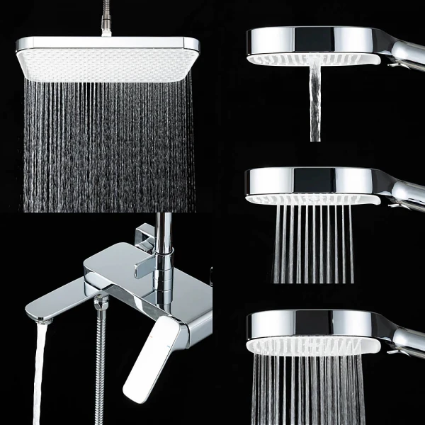 Душевая система GAPPO G2428 однорычажная хромированная латунная с тремя функциями диаметром 35 мм