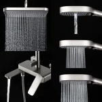 Душевая система GAPPO G2428-9 однорычажная латунная серая (Gungrey) с тремя функциями, диаметр 35 мм.