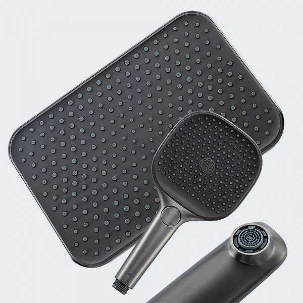 Душевая система GAPPO G2428-9 однорычажная латунная серая (Gungrey) с тремя функциями, диаметр 35 мм.