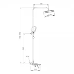 Душевая система GAPPO G2428-9 однорычажная латунная серая (Gungrey) с тремя функциями, диаметр 35 мм.