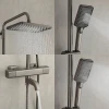 Душевая система GAPPO G2491-9 термостатическая однорычажная трехфункциональная латунная Ø35 серая (Gungrey)