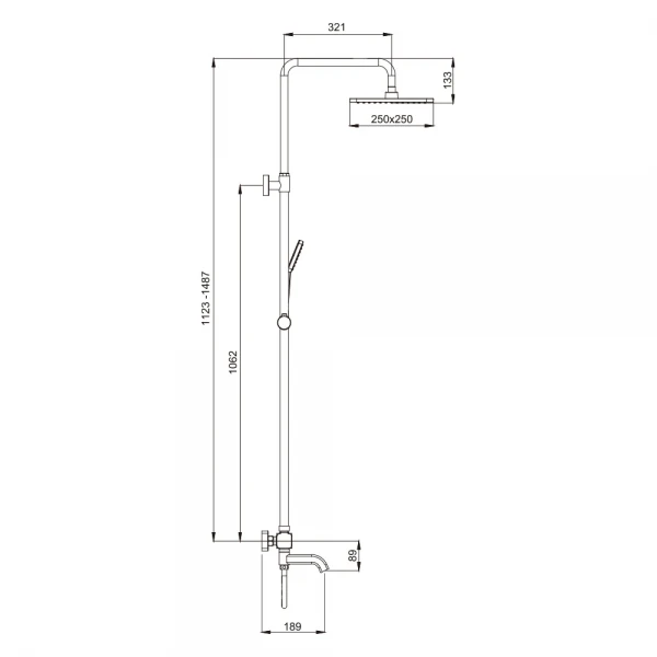 Душевая система GAPPO G2491-9 термостатическая однорычажная трехфункциональная латунная Ø35 серая (Gungrey)