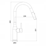Смеситель для кухни GAPPO G4398-43 однорычажный с выдвижным изливом латунный сатин золотой Ø35