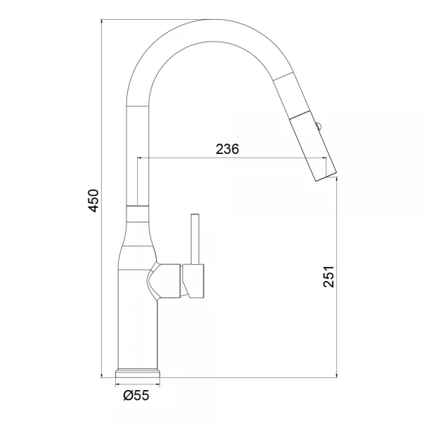 Смеситель для кухни GAPPO G4398-43 однорычажный с выдвижным изливом латунный сатин золотой Ø35