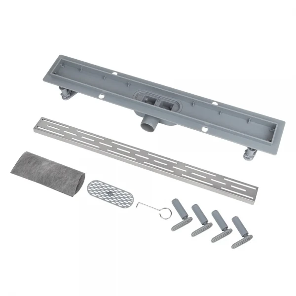 IT13-FT01/400 ITAL Душовий трап 400*70*67 мм ABS пластик, сірий  (блістер) {5/1}