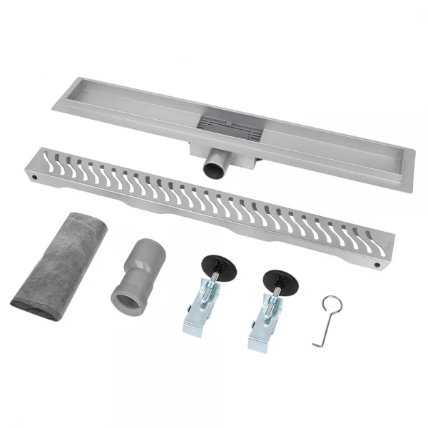 IT02-FT09/300 ITAL Душовий трап 300 мм, комбінований гідрозатвор, Brushed nickel (блістер) {5/1}