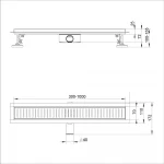 IT03-FT10/ 300 ITAL Душовий трап 300 мм поворот.360, комбін.затвор, Brushed nickel (блістер) {5/1}