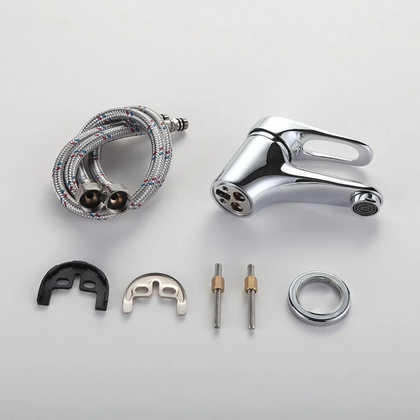 F1013 умивальник одноваж. литий вилив лат. корпус гайка Ø35 (хром) {10/1}